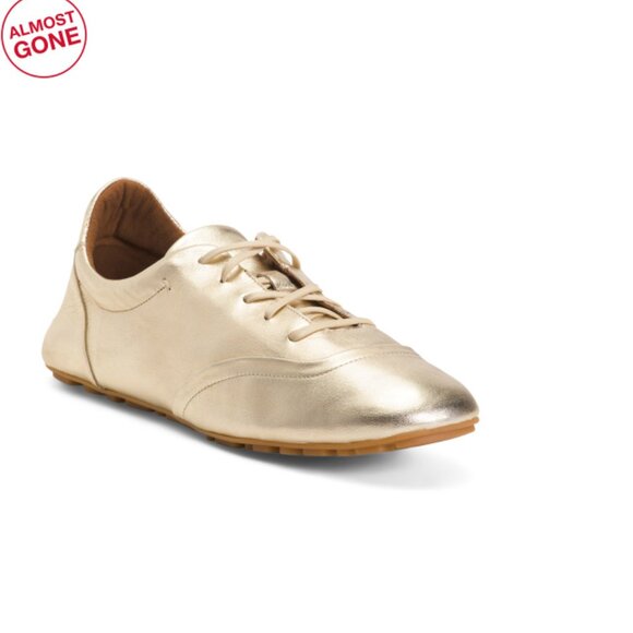 AQUATALIA Platino Made In Italy Leather Qrystal Sneakers